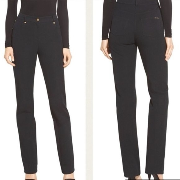 St. John Sport Black Slightly Flared Pants Sz 6 - Picture 1 of 15